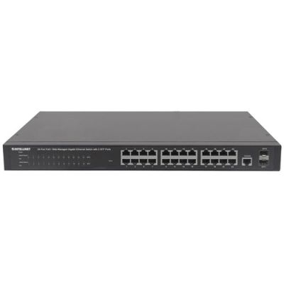 Intellinet 24-Port Gigabit Ethernet PoE+ Web-Managed Switch - 2 SFP Ports (560559)