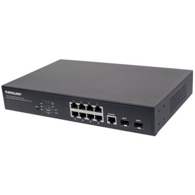 Intellinet 8-Port Gigabit Ethernet PoE+ Web-Managed Switch - 2 SFP Ports (561167)