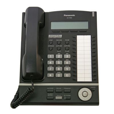 Panasonic KX-T7633 Digital Telephone, 24 Buttons, Speakerphone, 3-Line Backlit LCD Display (Refurbished)