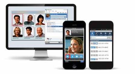 Vertical Summit software interface on computer and mobile phones.
